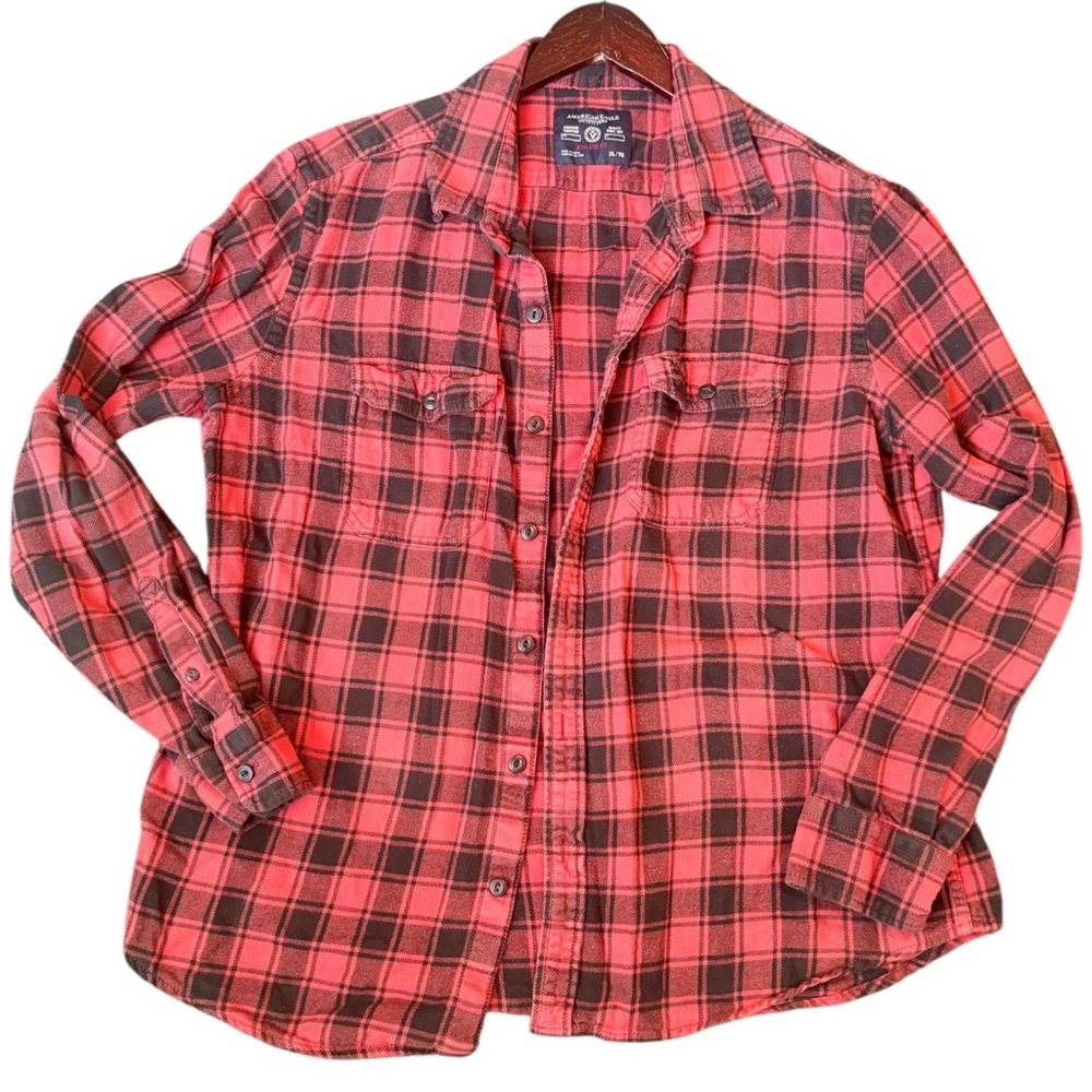 American Eagle Red Flannel Men's Shirt X-Large